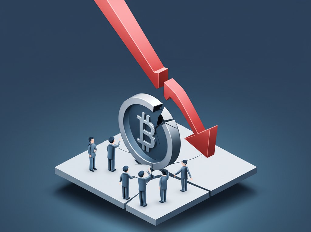 Crypto market pullback: charts showing significant price drop and downturn.