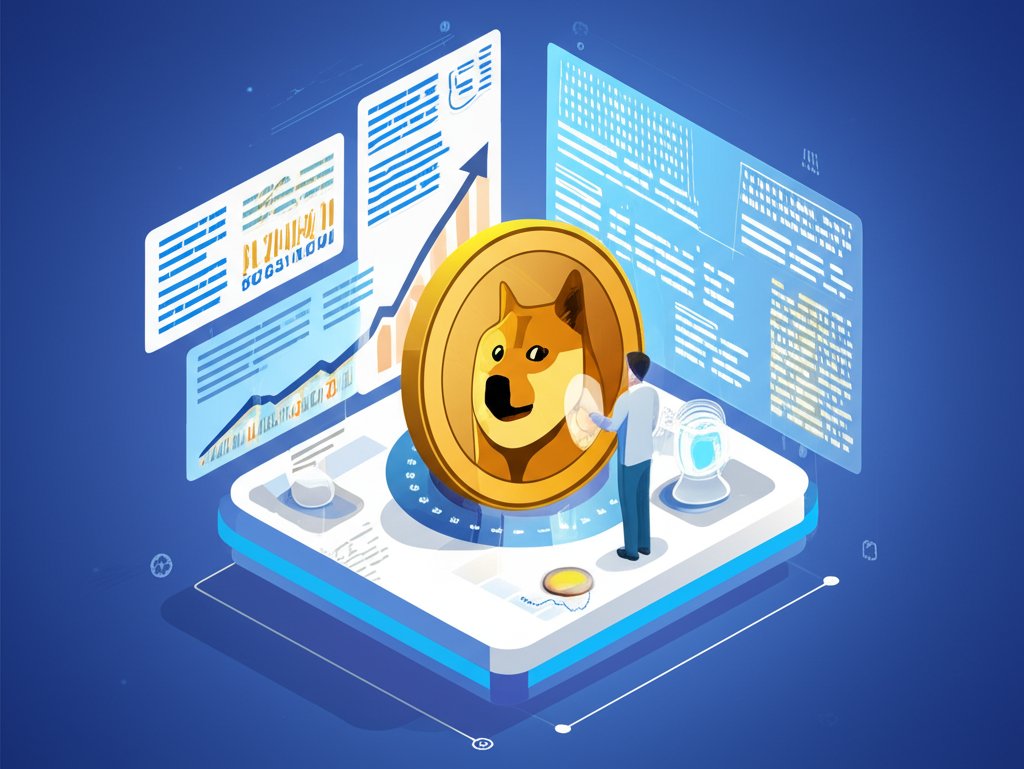 Dogecoin price prediction chart with crypto news updates.