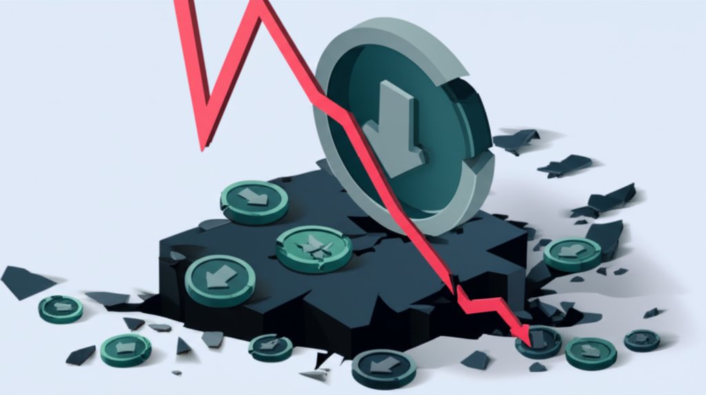 Graph of crypto price drop testing market resilience, revealing coin character.