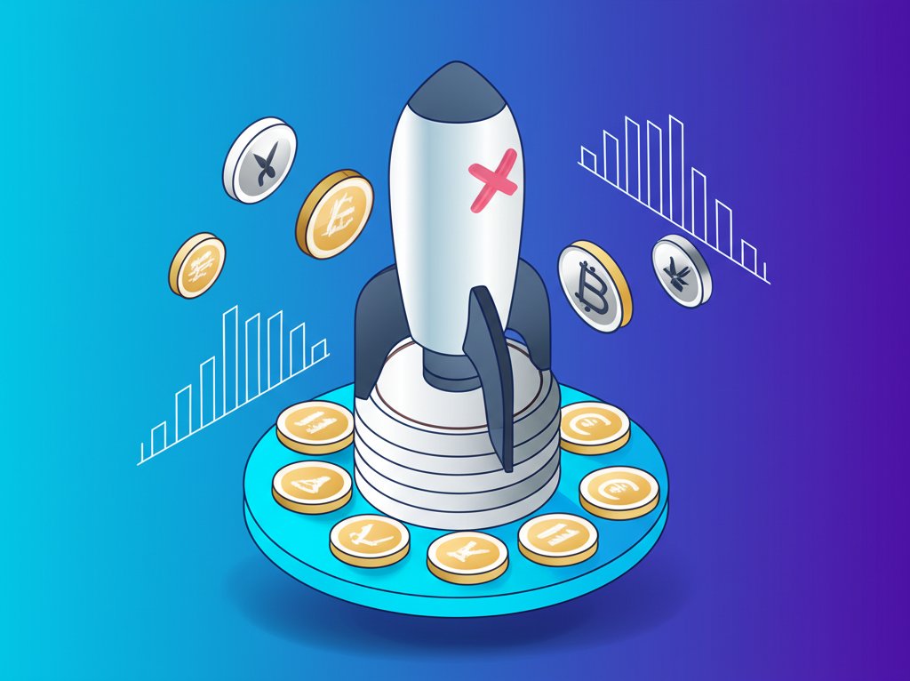 Elon Musk and various digital cryptocurrency coins.