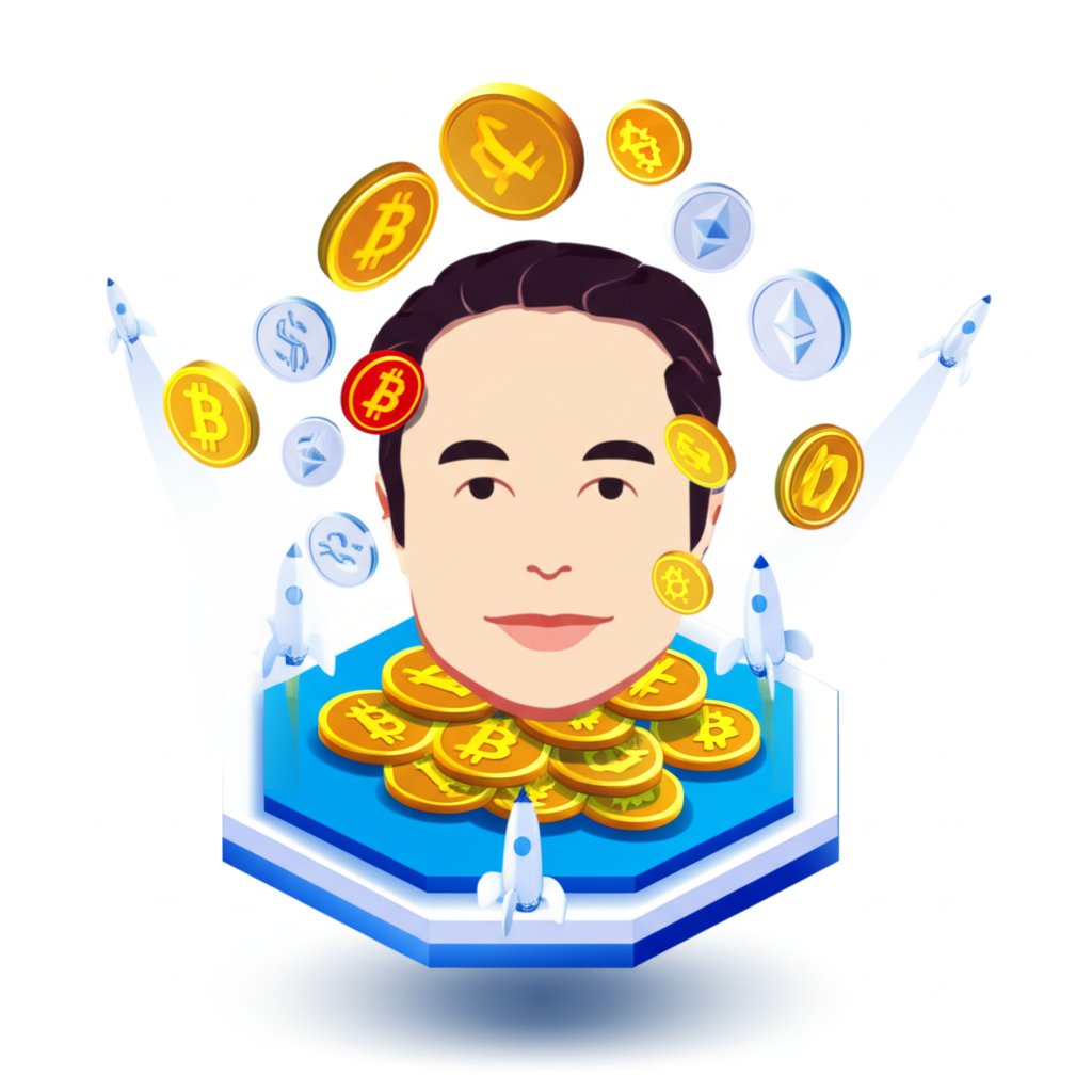 Elon Musk's crypto coin holdings and the coins he influences.