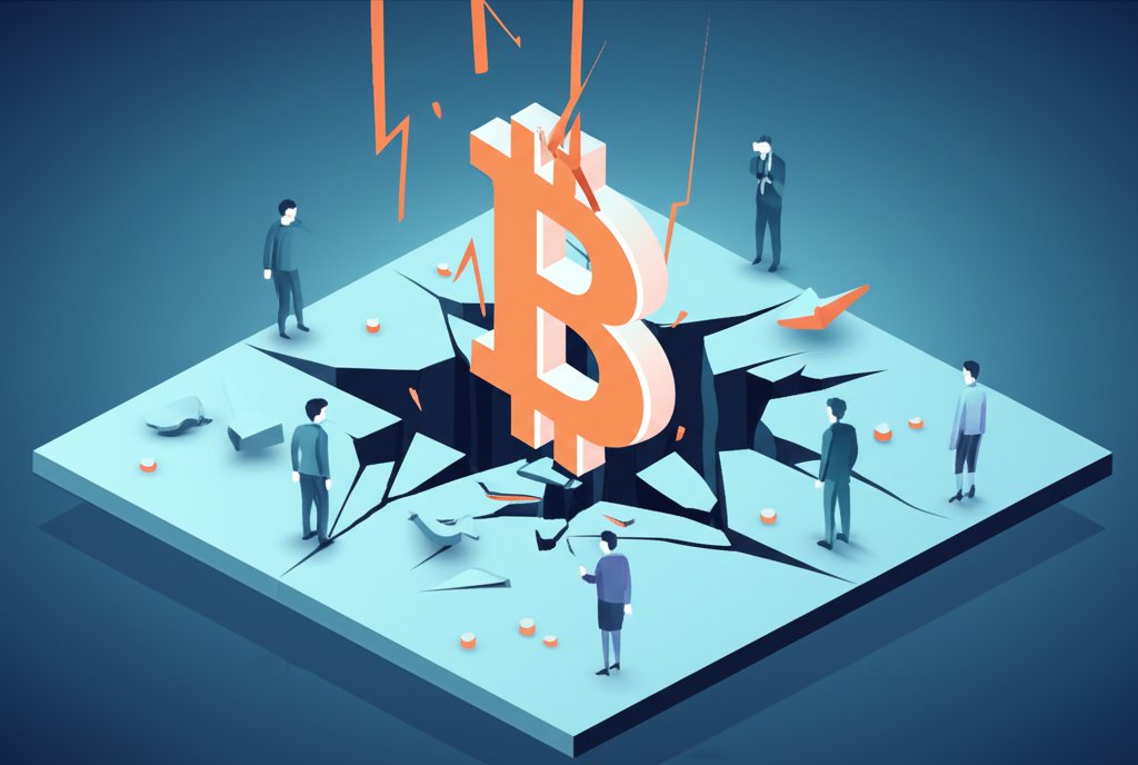 Will Bitcoin crash? Chart with falling price, illustrating market uncertainty.