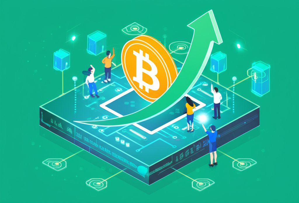 Crypto market chart shows prices rising due to renewed investor optimism.