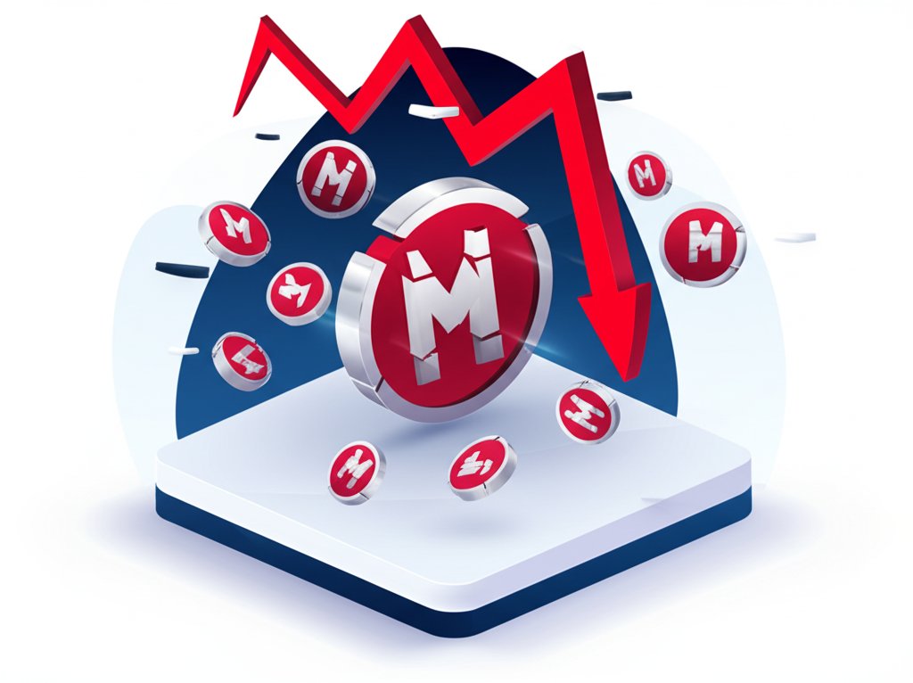 Mcoin price chart showing continued market volatility and unpredictable market shifts.