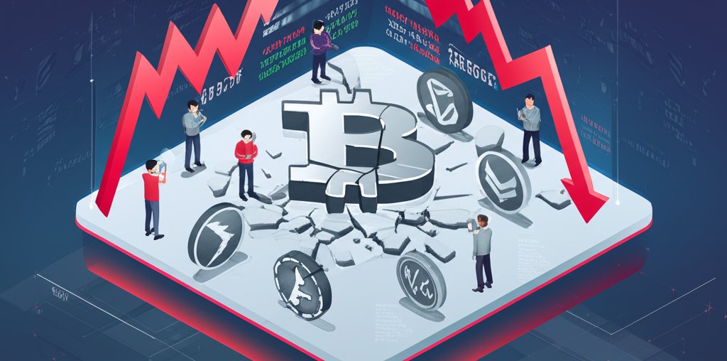 Illustrating total liquidation: leveraged crypto trades getting wiped out.