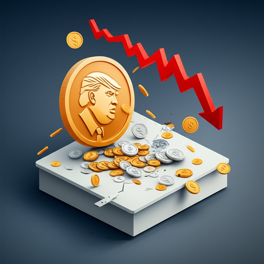 Trump Coin plunges, reflecting market jitters after tariff threat.