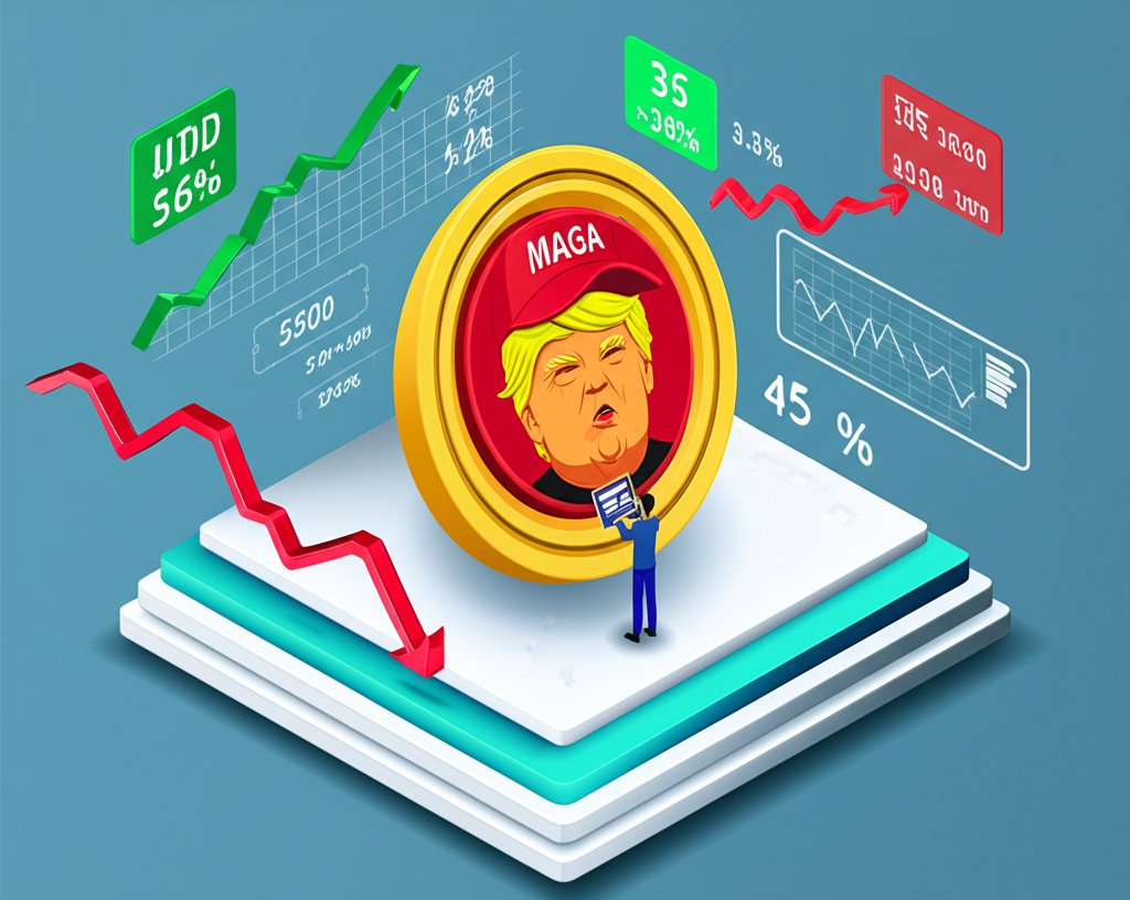 Donald Trump coin price prediction chart illustrating potential future value.