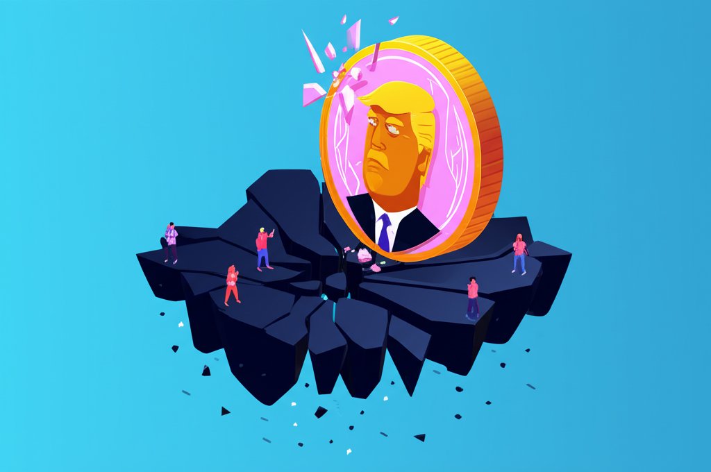 Trump digital coin value drops, sparking crypto credibility worries.
