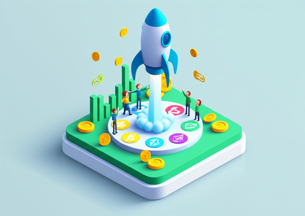 Next crypto bull run forecast: upward market trend chart.