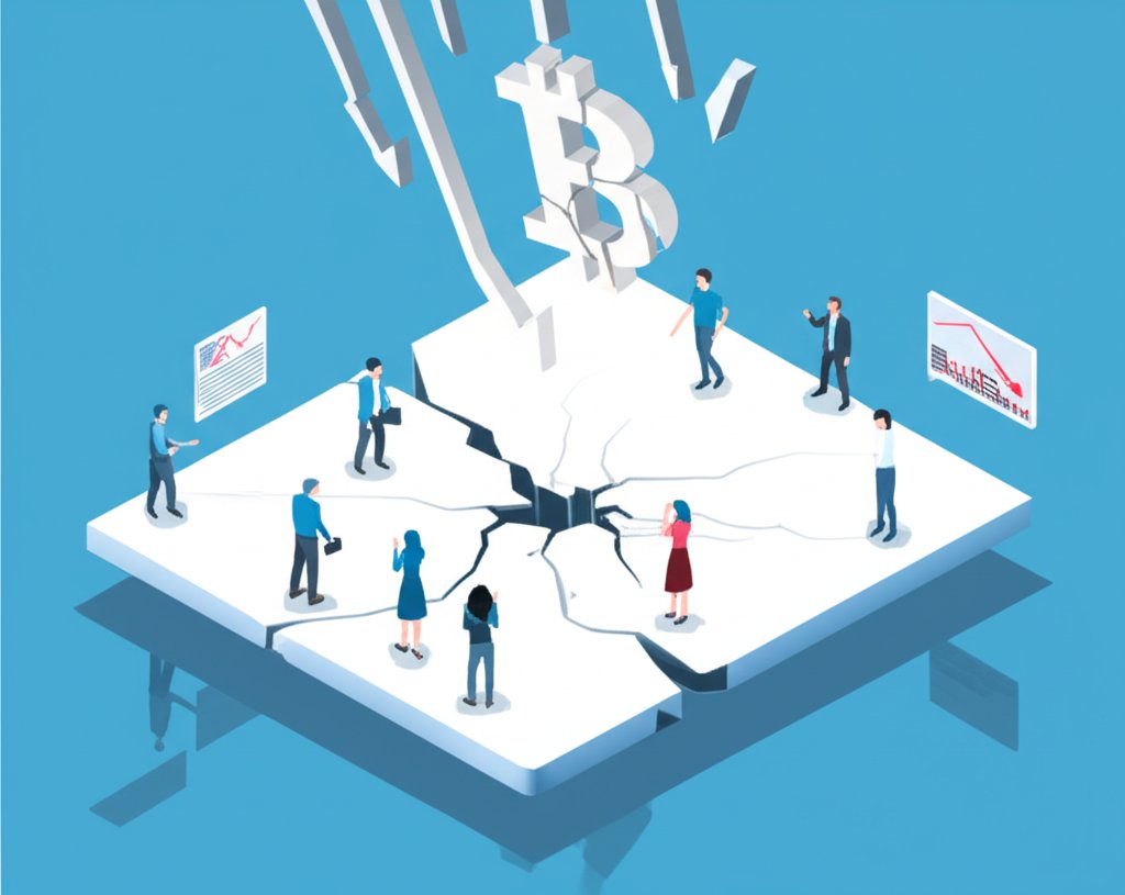 Bitcoin price falling, investors seek safer havens from market volatility.