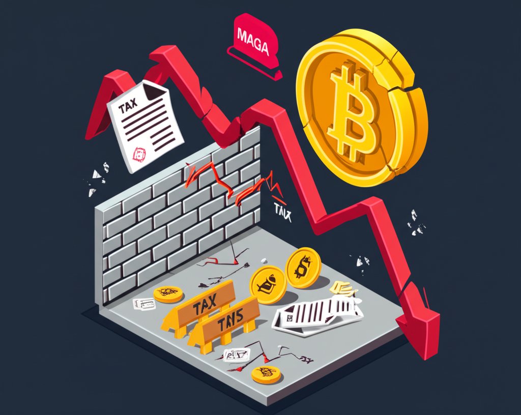 BTC dropping: Trump tariffs cause investors to seek safe havens.