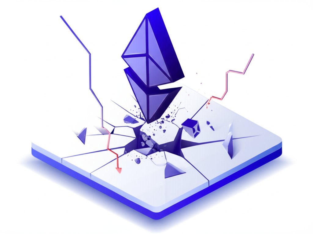 Ethereum price crashing due to buyer withdrawal and market activity slump.