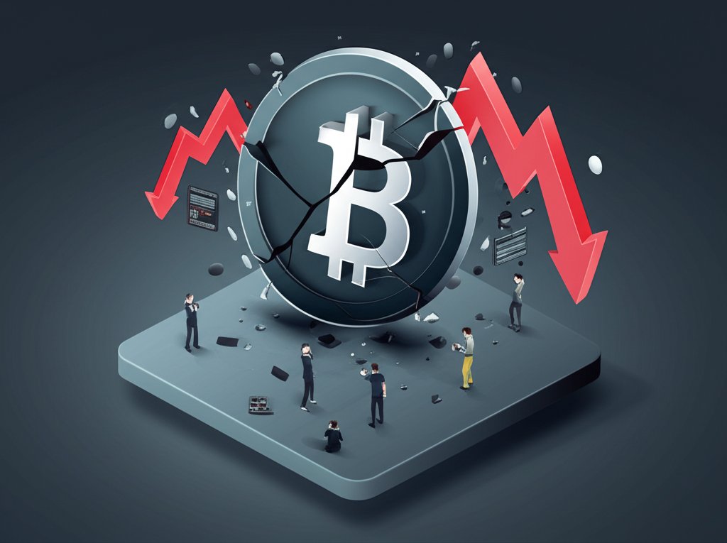 The great crypto crash: cryptocurrency market plunge, Bitcoin prices plummeting.
